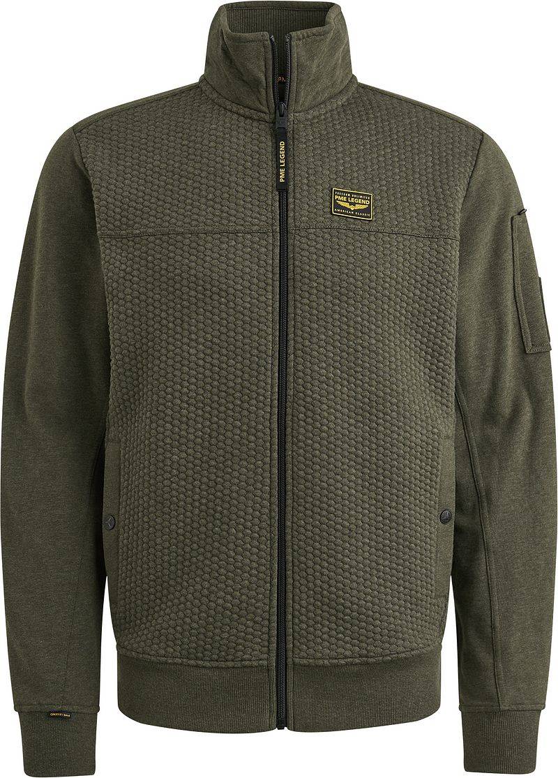 PME Legend Strickjacke Jacquard Interlock Beluga Grün - Größe 3XL von PME Legend