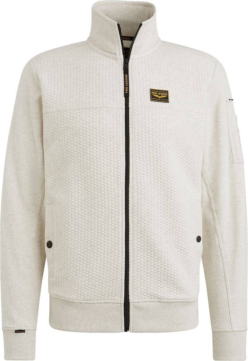 PME Legend Strickjacke Jacquard Interlock Greige - Größe XL von PME Legend