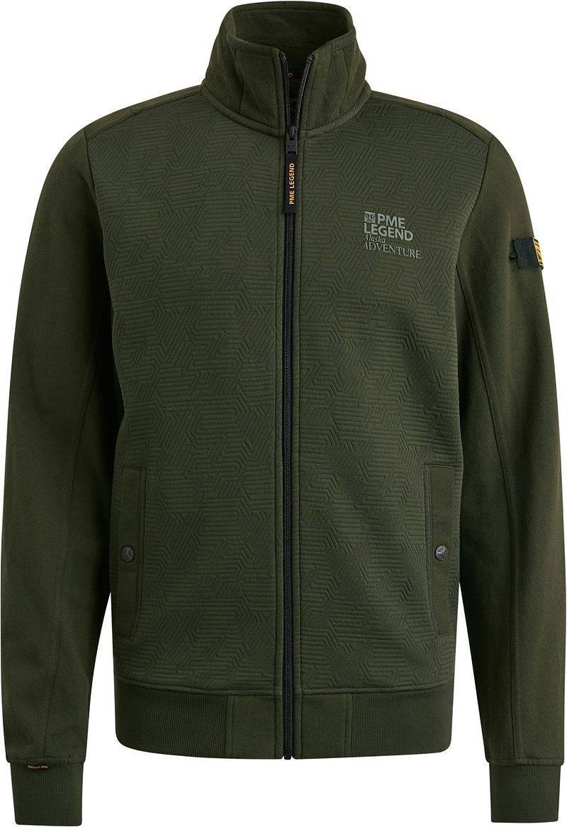 PME Legend Strickjacke Jacquard Interlock Olivgrün - Größe XXL von PME Legend