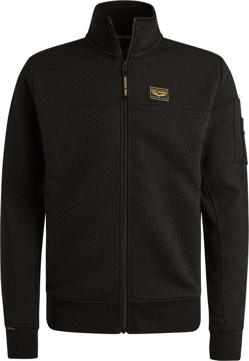 PME Legend Strickjacke Jacquard Interlock Schwarz - Größe M von PME Legend