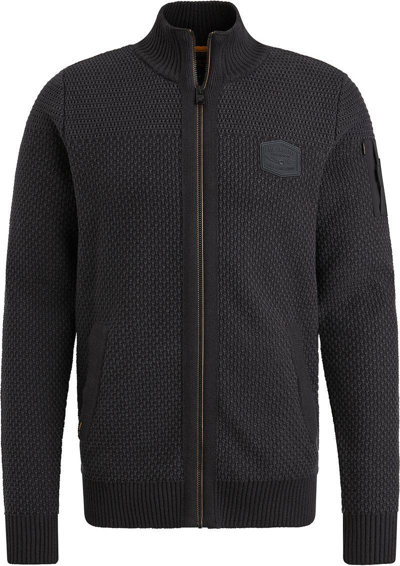 PME Legend Strickjacke Knitted Structure Schwarz - Größe XXL von PME Legend