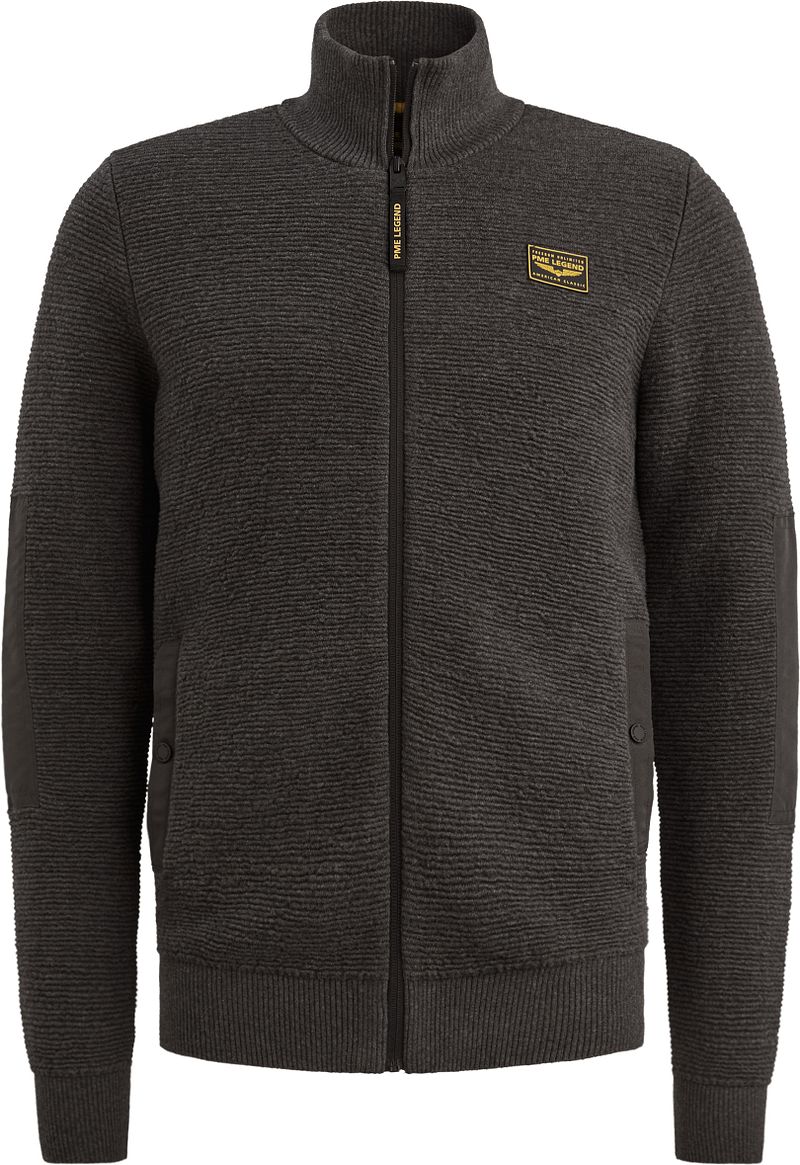 PME Legend Strickjacke Structure Anthrazit - Größe M von PME Legend