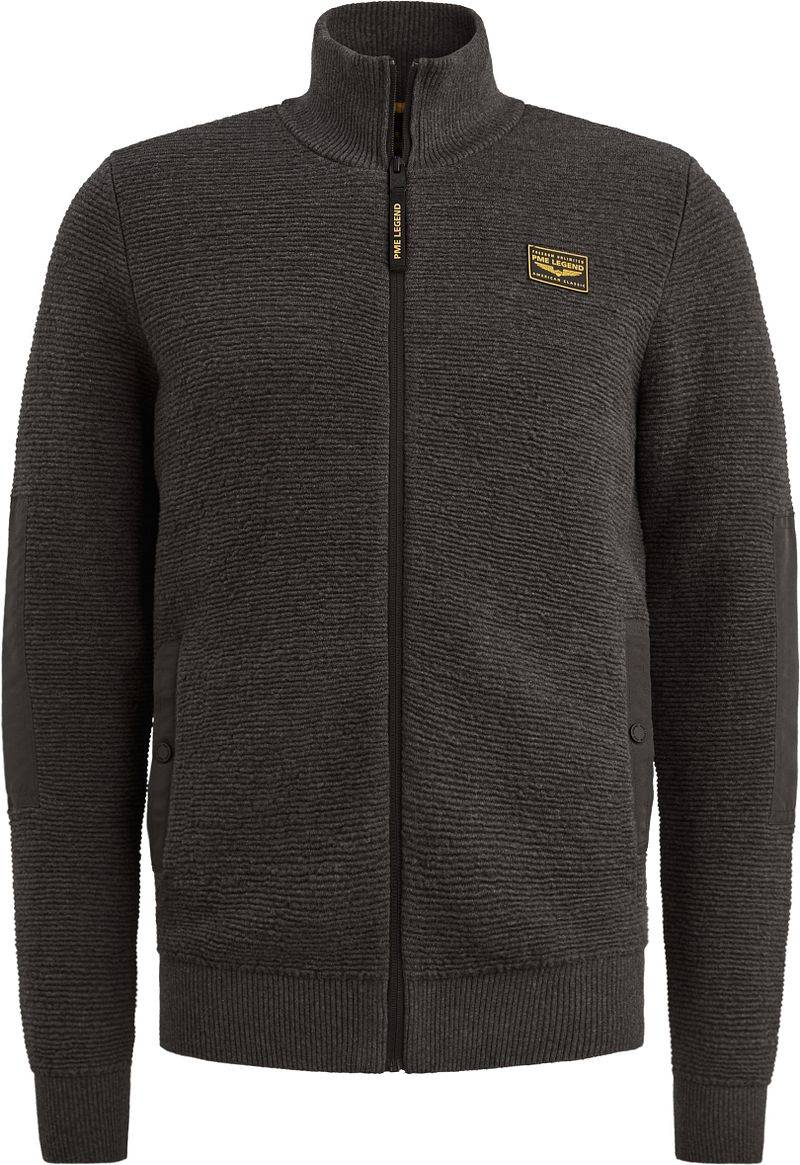 PME Legend Strickjacke Structure Anthrazit - Größe M von PME Legend