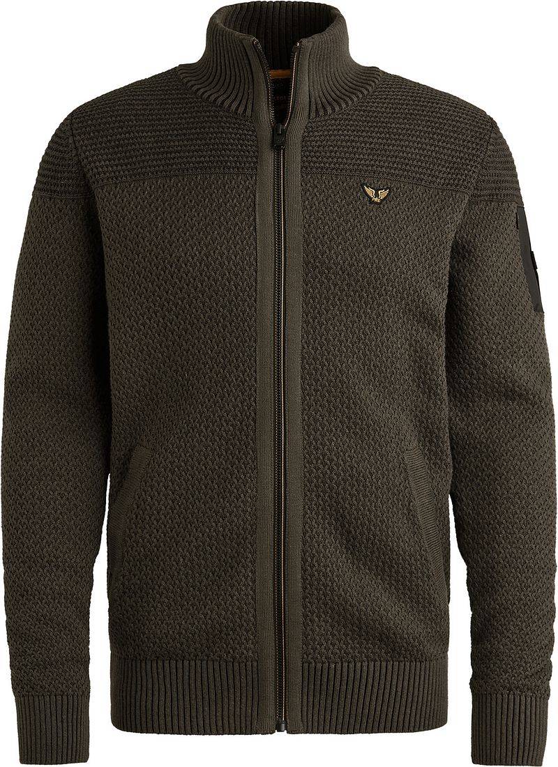 PME Legend Strickjacke Structure Beluga Grün - Größe 3XL von PME Legend