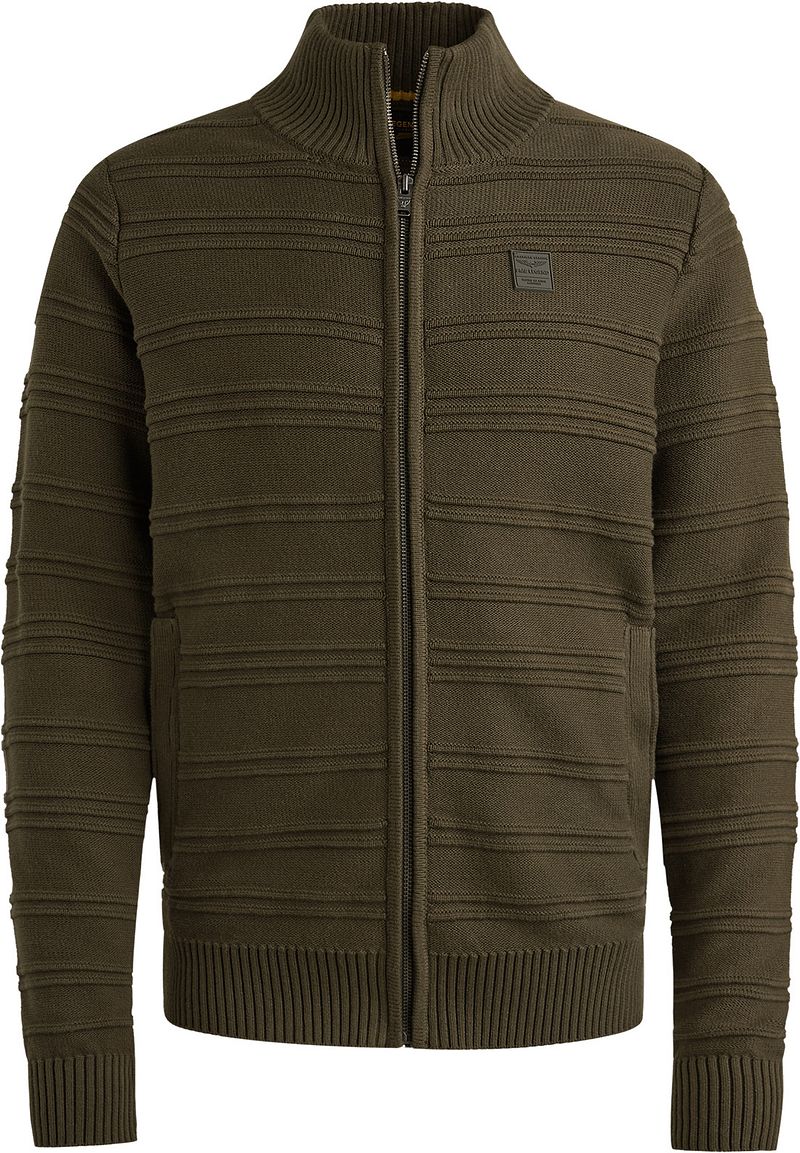 PME Legend Strickjacke Structure Knit Beluga Grün - Größe XL von PME Legend