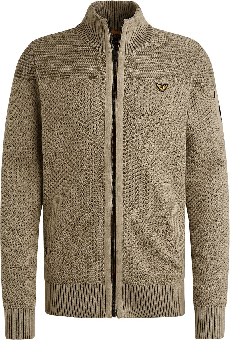 PME Legend Strickjacke Structure Seneca Rock Khaki - Größe M von PME Legend