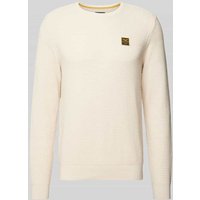 PME Legend Strickpullover mit Label-Patch in Offwhite, Größe XXL von PME Legend