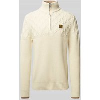 PME Legend Strickpullover mit Troyer-Kragen in Offwhite, Größe XXXL von PME Legend