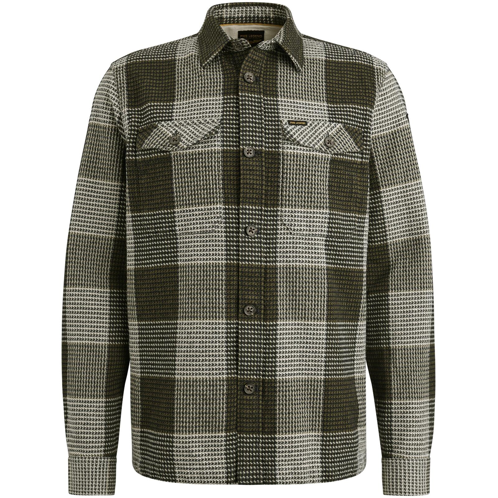 PME Legend - Structure Block Check Overshirt 2 olive night - Gr. - XL von PME Legend