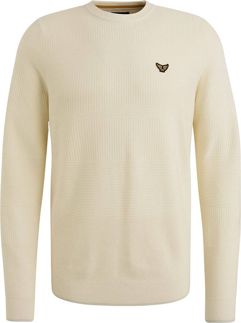 PME Legend Structure Pullover Melange Ecru - Größe XXL von PME Legend
