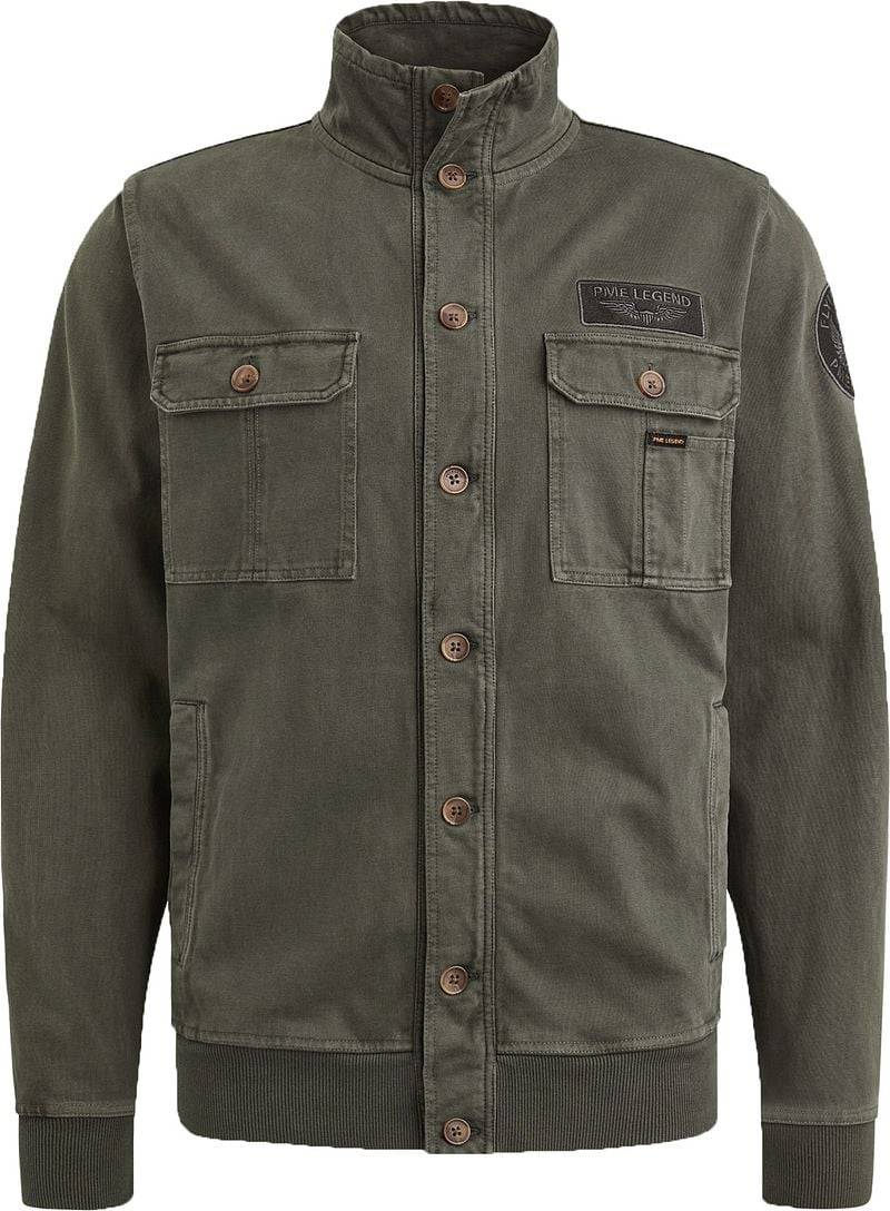 PME Legend Sweat Button Jacket Dunkelgrün - Größe XXL von PME Legend