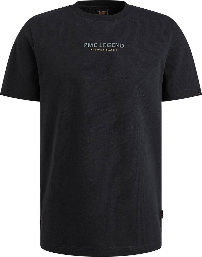 PME Legend T-Shirt Waffle Logo Navy - Größe M von PME Legend