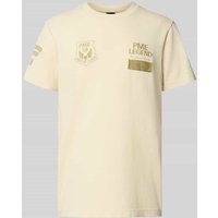 PME Legend T-Shirt mit Logo- und Motiv-Stitchings Modell 'ON' in Offwhite, Größe XXL von PME Legend