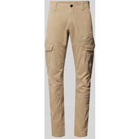 PME Legend Tapered Fit Cargohose mit Label-Print Modell 'NORDROP' in Sand, Größe 36/32 von PME Legend