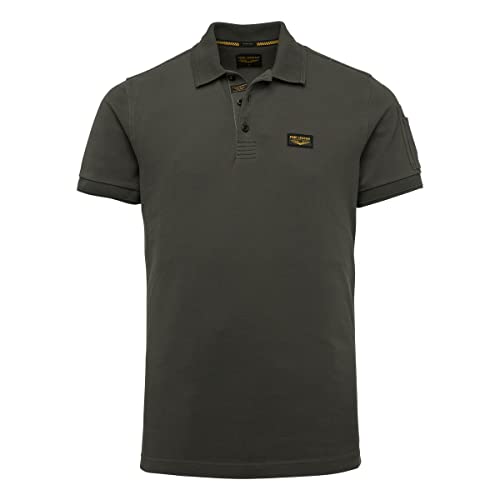 PME Legend Herren Poloshirt TRACKWAY - Regular Fit S-3XL Schwarz Weiss Blau Grün, Größe:L, Farbe:Beluga 8039 von PME Legend