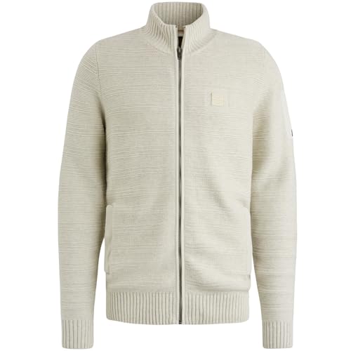 PME Legend Zip Jacket Cotton Structure Knit Bone White Melee - XXL von PME Legend