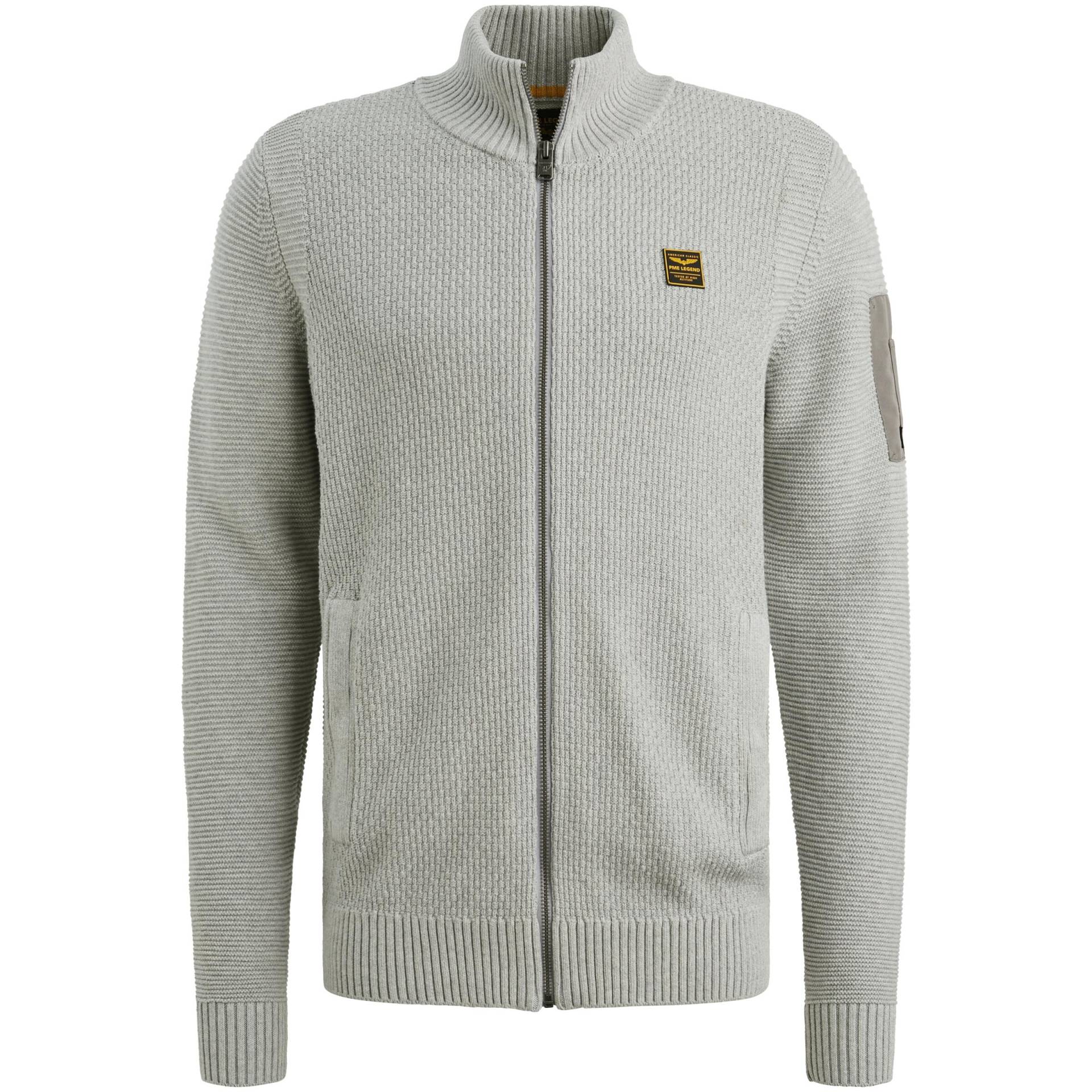 PME Legend - cotton structure knit light grey melee - Gr. - M von PME Legend