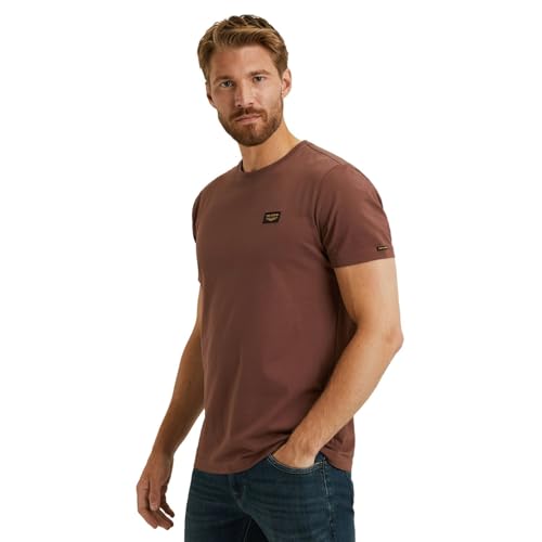 PME Legend Herren Rundhals T-Shirt Short Sleeve R-Neck American Classic, Größe:L, Farbe:PTSS2508599-8203 Marron von PME