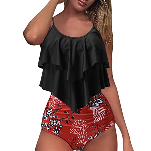 PMJAdd8s4 Badeanzug Große Große Damen Badeanzug Schnürung Cutout Monokini Low Waist Tunnelzug Texturierte Einteilige Bademode Swimsuit von PMJAdd8s4