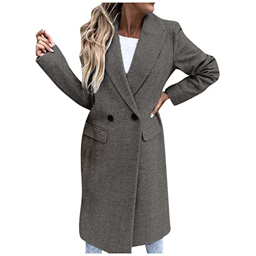 PMJAdd8s4 Mantel Damen Lang,Wollmantel Damen Lang,2028 Herbst und Winter neue Stehkragen Wolljacke,Trenchcoat Mantel Damentrenchcoat Damen Winter,Damen Wolle Langer Wintermantel,Trenchcoat Damen Lang von PMJAdd8s4