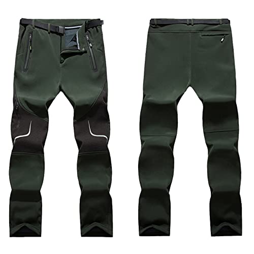 PMJAdd8s4 Trekkinghose Herren Freizeithosen Für Männer Baumwolle Outdoor Wind- Und Wasserdicht Plus Fleece Warme Hose Outdoorhose Winter Herren Herrenhosen Gummizug Winterhose Herren Gefüttert von PMJAdd8s4