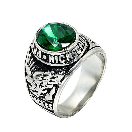 PAMTIER Herren Animal Edelstahl Ring Vintage Vereinigte Staaten Armee Klasse Ring Schmuck Versilbert Grün Größe 65 (20.7) von PMTIER