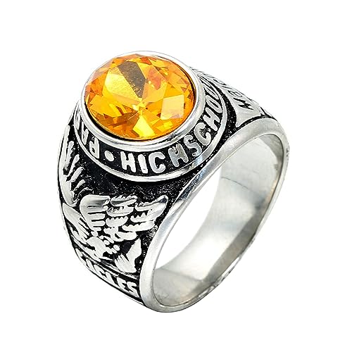 PAMTIER Herren Animal Edelstahl Ring Vintage Vereinigte Staaten Armee Klasse Ring Schmuck Versilbertes Orange Größe 68 (21.6) von PMTIER