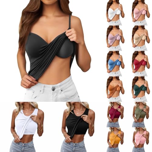 PMUYBHF Tank Top Damen mit BH - Baumwolle Unterhemd mit V-Ausschnitt & Verstellbaren Trägern | Atmungsaktives BH-Top für Sport, Yoga und Alltag | Inkl. Integriertem Support-BH PMUYBHF Tank Top Damen mit BH - Baumwolle Unterhemd mit V-Ausschnitt & Verstellbaren Trägern | Atmungsaktives BH-Top für Sport, Yoga und Alltag | Inkl. Integriertem Support-BH von PMUYBHF