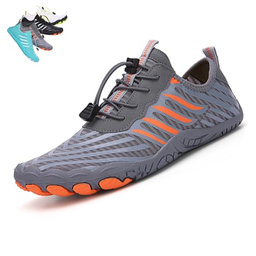 Hike Footwear Barfußschuhe für Damen Herren Wasserdicht Traillaufschuhe Gesunde & Rutschfeste Barfußschuhe -37 Weiß, B Grau, 44 EU von PMVRTHQV