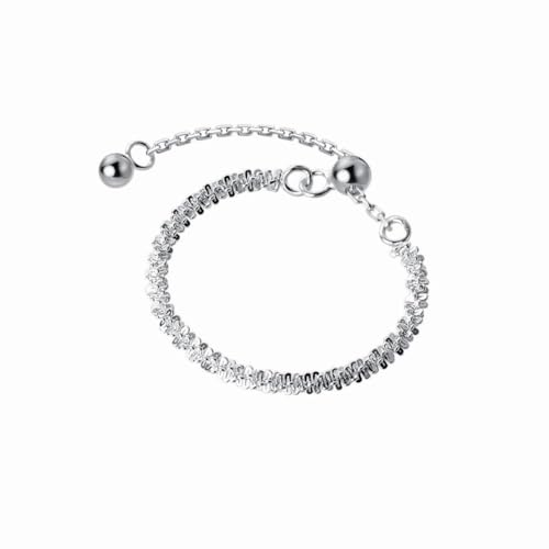 PMVRTHQV 925 Silber Ring, Bohne Unregelmäßiger Faltenring, Süß und Funkelnd, Justierbares Handstück, Mtinx von PMVRTHQV
