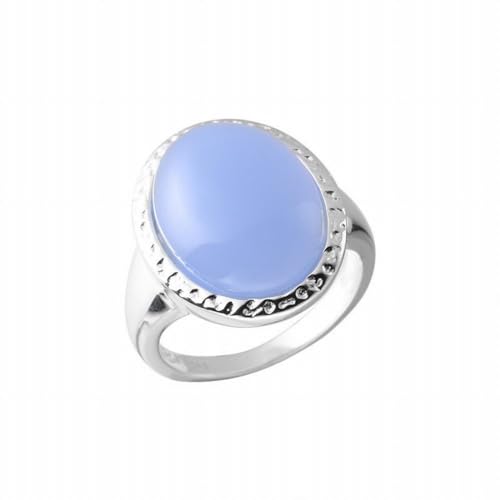 PMVRTHQV Blauer Ovaler Ring S925 Sterling Silber Zeigefinger Ring mit Gestapeltem Silber Schmuck, J527214 von PMVRTHQV
