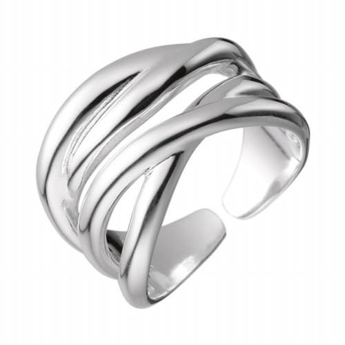 PMVRTHQV S925 Niedlicher und Süßer Prinzessin Stil Öffnung Einfarbig Silber Ring mit Gefaltetem Zeigefinger, J5553 von PMVRTHQV