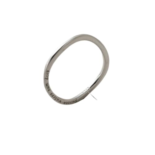 PMVRTHQV S925 Silber Letter Wave Plain Ring Silber Ring mit Dem Gleichen Design Englisch Ring, Silber, Sieben von PMVRTHQV