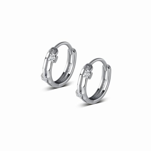 S925 Reiner Silberner Ohrnagel mit Kleinem Ohrring und Diamantkette Gefühl Hohlen Doppelten Schicht Ohrknochennagel, PMVRTHQV, Silber, 12mm von PMVRTHQV