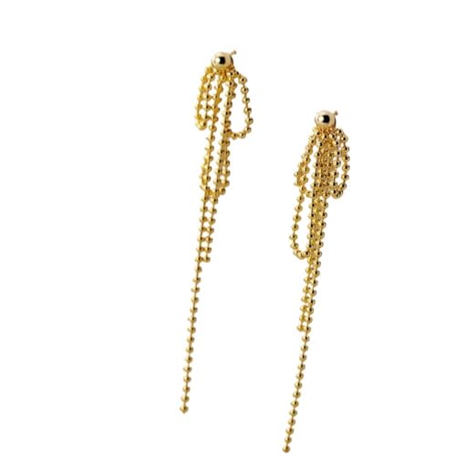 S925 Silber Koreanische Perle Quaste Bow Ohrringe, PMVRTHQV, Gold von PMVRTHQV