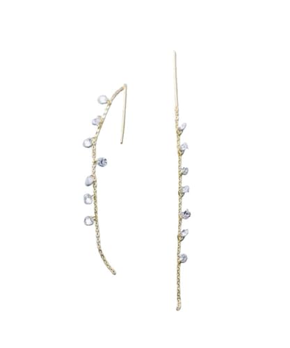 S925 Silber Ohr Thread Japanische Süße Sommer Diamant Quaste Lange Ohrringe Ohrringe, PMVRTHQV, von PMVRTHQV