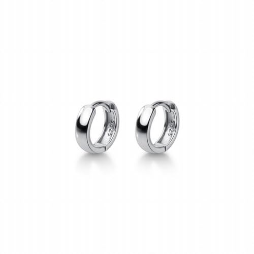 S925 Silber Runde Ring Ohrschnalle Japanische Kleine Glatte Runde Ohrringe, PMVRTHQV, Silber, 11MM von PMVRTHQV