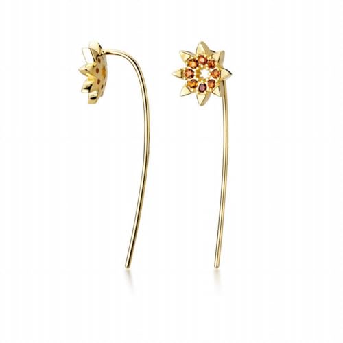S925 Silber Sonnenblume Ohrringe Personalisierte Diamant Blume Ohrringe, PMVRTHQV, Auratus von PMVRTHQV