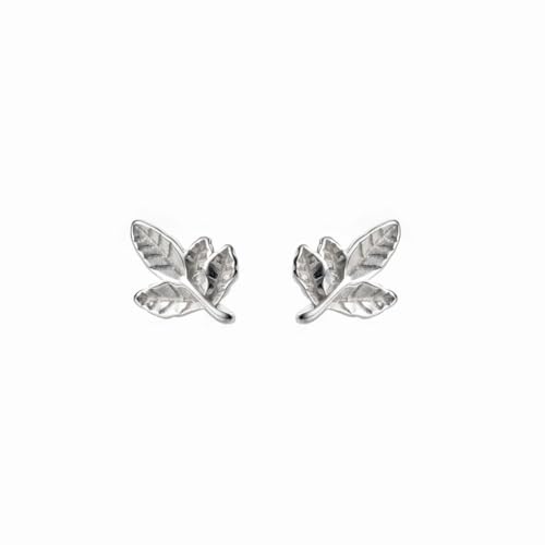S925 Sterling Silber Geschnitten Blatt Ohrringe mit Koreanischen Süßen Ohrringen, PMVRTHQV, Silber von PMVRTHQV