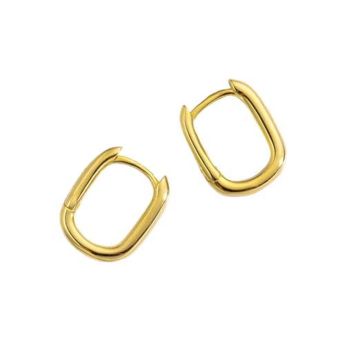 S925 Sterling Silber Retro Oval Ohrringe mit Koreanischen Geometrischen Kreisförmigen Ring Ohrringe, PMVRTHQV, Gold von PMVRTHQV