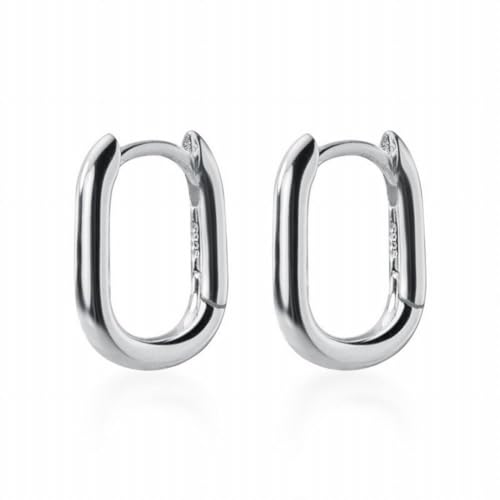 S925 Sterling Silber Retro Oval Ohrringe mit Koreanischen Geometrischen Kreisförmigen Ring Ohrringe, PMVRTHQV, Silber von PMVRTHQV