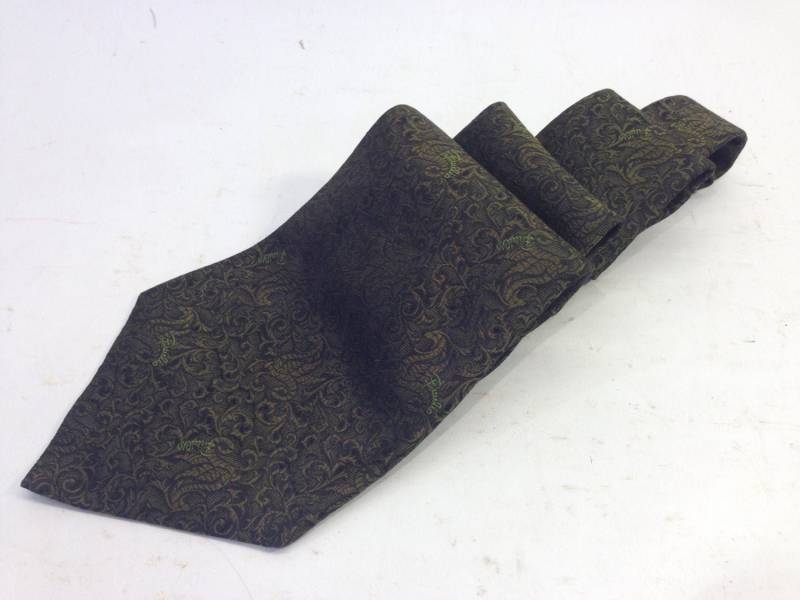 Emilio Pucci Vintage Krawatte 1960S | Seidenkrawatte Mit Pailey-Muster Grün/Schwarzer Monogramm Logo Druck Hergestellt in Italien Nr von PNBvintage