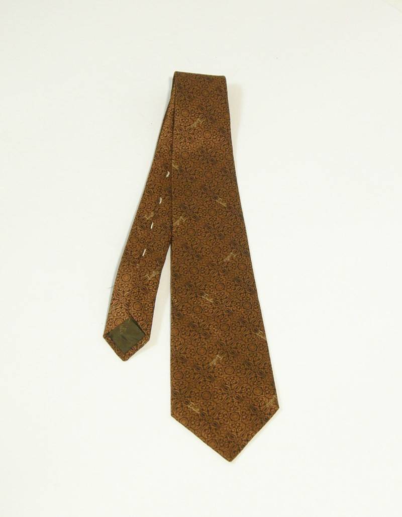 Emilio Pucci Vintage Seidenkrawatte 1960 | Barock Muster Krawatte Mustard/Schwarz Monogramm Italien Nr von PNBvintage