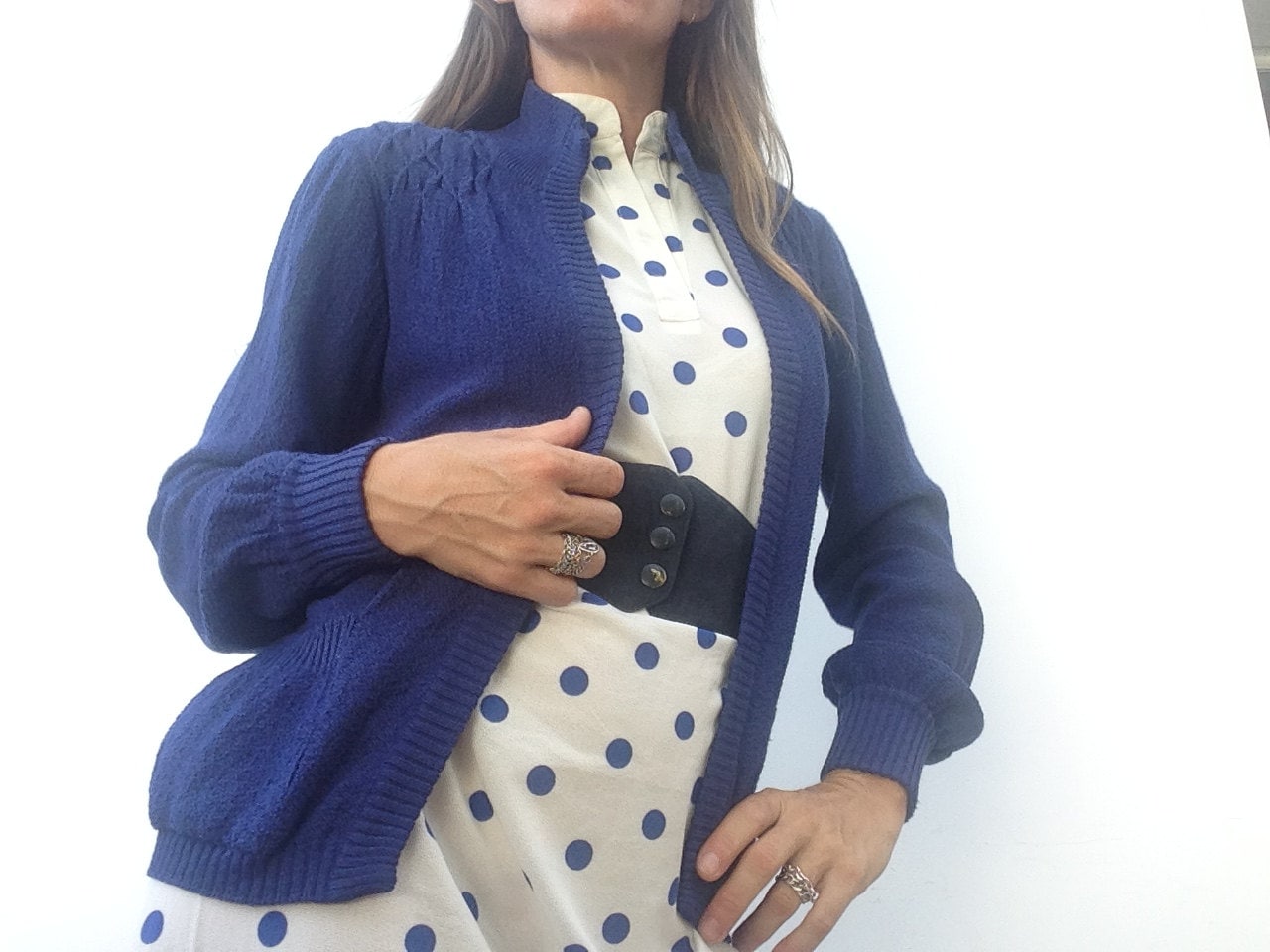 Escada Vintage Woll Strickjacke 1980S | Royal Blau Dünne Ohne Verschluss Weiche Offene Winter-Art Hergestellt in Deutschland Grösse S von PNBvintage