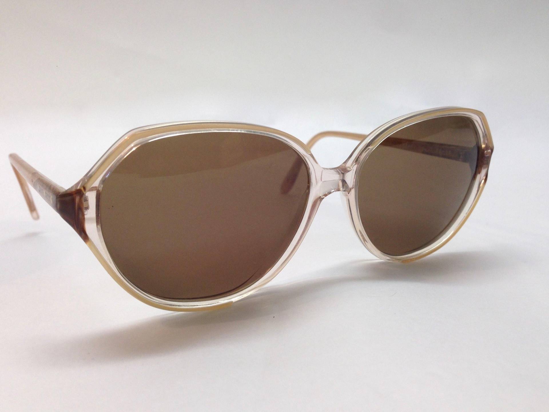Pierre Cardin Vintage Sonnenbrille 1980S | Transparent/Braun/Weiß Acetat Rahmen Braune Gläser Retro Brillen Hergestellt in Frankreich von PNBvintage