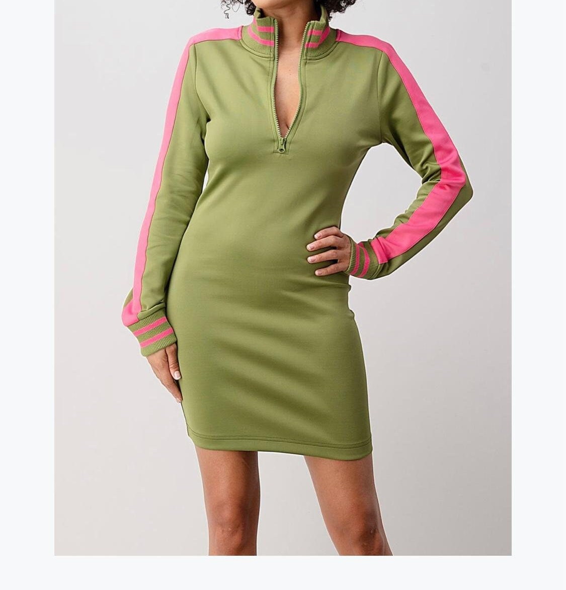 Pink Und Grünes Polo Kleid Mit Kragen // Stretchig Athletisch Tailliertes Aka Divine Nine Atmungsaktives Set Geschenk Für Frauen von PNKTique