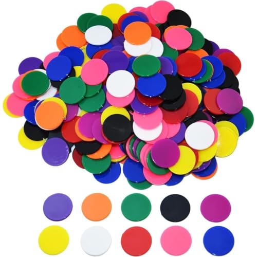 PNPGDYKR 100 Stücke Klein Zähler Chips Zähler Bingo Chips Mehrfarbige Farbe Zähler Lernen Ressource Kunststoff Markierungen für Kinder Zählen von PNPGDYK