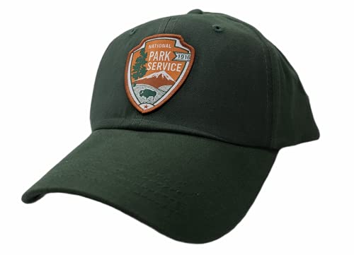 PNW Wonderland Apparel National Park Service Dad Hat Herren Damen mit NPS gewebtem Patch, Grün, Einheitsgröße von PNW Wonderland Apparel