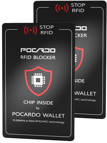POCARDO 2X RFID Blocker Karten - NFC Schutzkarte/Störsender - Kreditkarten Schutz | Blockierkarten für Slim Wallet, Kartenetui, Geldbeutel, Portmonee von POCARDO