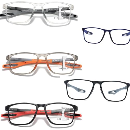 Anti Blaulicht Gleitsichtbrille Lesebrille Geeignet für Herren/Damen，Anti Schwindlig Bequeme Leichte Computer-Lesebrille, 1.0x,1.5x,2.0x,2.5x,3.0x,3.5x,4.0x,1-Paar ( Farbe : Orange , Größe : 2.0x ) von POCHY